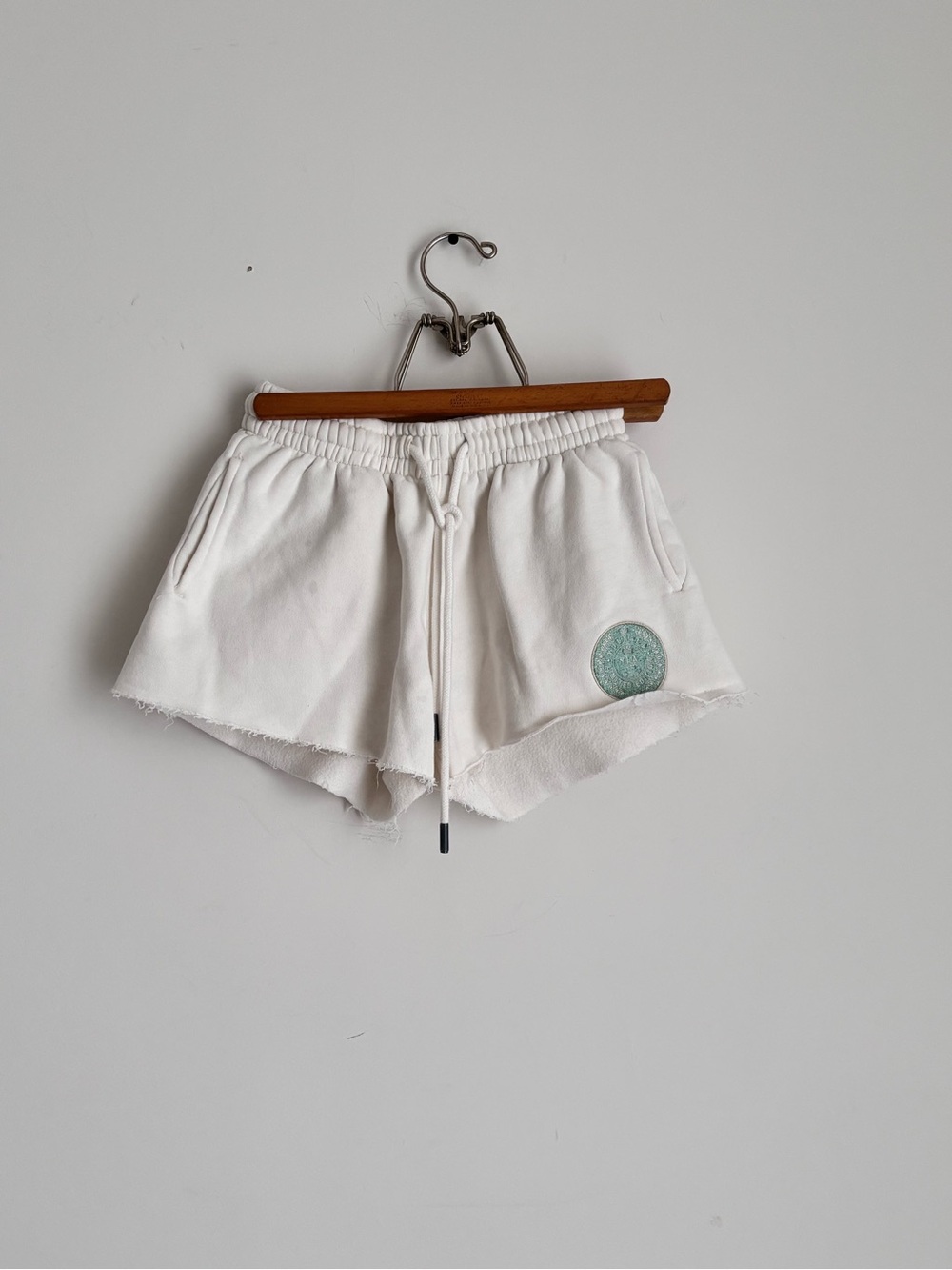 YoungLA White Elastic-Waist Athletic Shorts